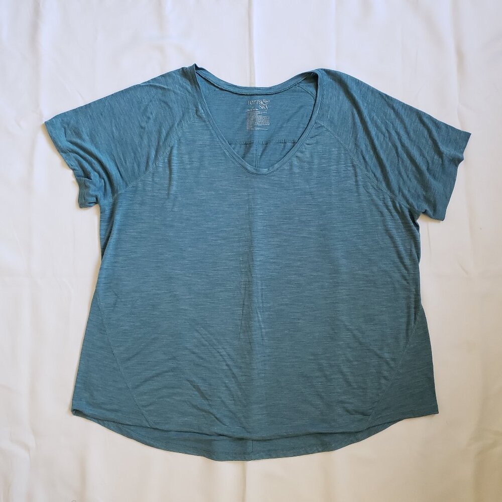 Terra & SKY Woman 3X Plus casual tee shirt stretch spring summer 24W- 26W
